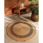 Madame Coco Alsace Yuvarlak Kilim - Naturel/siyah - 120 Cm 8684427193228 Çok Renkli