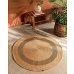 Madame Coco Alsace Yuvarlak Kilim Naturel/Siyah