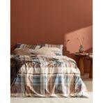 Madame Coco Ames Family Size %100 Pamuk Ranforce Baskılı Nevresim Takımı - Kahverengi - 160 x 220 cm
