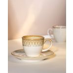 Madame Coco Antique 6 Kişilik Krem/Toprak 90 ml Kahve Fincan Takımı