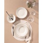 Madame Coco Ariane Gold/platin 24 Parça New Bone Yemek Takımı 6 Kişilik Desenli Şık Set