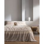 Madame Coco Breville Tek Kişilik Müslin İpliği Boyalı Lastikli Çarşaflı Nevresim Takımı - Ekru/Lacivert - 160 x 220 cm - Ekru - Lacivert