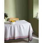Madame Coco Chrysal Polycotton Masa Örtüsü - Beyaz - 150x150 cm - 150 x 150 cm