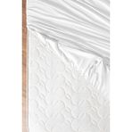 Madame Coco Ciel King Size Plus %100 Pamuk Lastikli Saten Çarşaf - Beyaz - 200x200 cm