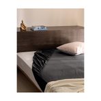 Madame Coco Ciel King Size Plus %100 Pamuk Lastikli Saten Çarşaf - Koyu Gri