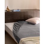 Madame Coco Ciel King Size Plus%100 Pamuk Lastikli Saten Çarşaf, Gri