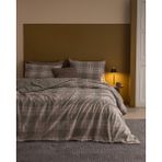 Madame Coco Damia Çift Kişilik %100 Pamuk Çarşaflı Flanel Nevresim Takımı - Haki - 200 x 220 cm