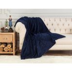 Madame Coco Emile Wellsoft Çift Taraflı Emboss Tv Battaniyesi - Lacivert - 130 x 170 cm