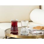 Madame Coco Esperanza-White Leaves 6 Parçalı Çay Bardağı Seti Şık Sunum İçin Desenli Cam