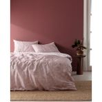 Madame Coco Fiance Tek Kişilik Pamuklu Baskılı Nevresim Takımı - Pudra - 160 x 220 cm