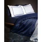 Madame Coco Jacinthe King Size Nakışlı Çarşaflı Nevresim Takımı - Saten - Yat Koleksiyon - 240 x 220 cm - Lacivert