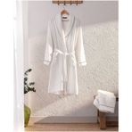 Madame Coco Jack Şalyaka Unisex Bornoz Set Beyaz