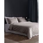 Madame Coco Laila Çift Kişilik %100 Pamuk Nakışlı Saten Çarşaflı Nevresim Takımı - Vizon - 200 x 220 cm