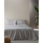 Madame Coco Lavem King Size %100 Pamuk Madame Coco Crep Baskılı Çarşaflı Nevresim Takımı - Gri - 240 x 220 cm