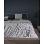 Madame Coco Leal Çift Kişilik %100 Pamuk 208 TC Baskılı Saten Çarşaflı Nevresim Takımı - Antrasit/Beyaz - Antrasit - Beyaz - 200 x 220 cm