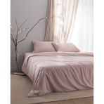 Madame Coco Loris King Size %100 Pamuk Nakışlı Çarşaflı Nevresim Takımı - Pudra - 240 x 220 cm