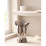 Madame Coco Lucca 6'lı Standlı Servis Seti - Bej - 35 cm