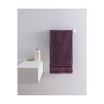 Madame Coco Marnot %100 Pamuk Bordürü Floşlu Yüz Havlusu - Mürdüm - 50x80 cm