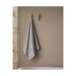 Madame Coco Marnot Bordürü %100 Pamuk Floşlu Banyo Havlusu - Açık Gri - 70x140 cm