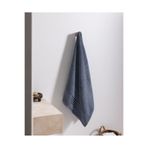Madame Coco Marnot Bordürü %100 Pamuk Floşlu Banyo Havlusu - Mavi - 70x140 cm