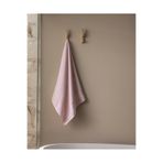 Madame Coco Marnot Bordürü %100 Pamuk Floşlu Banyo Havlusu - Pudra - 70x140 cm