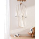 Madame Coco Marty Kimono Unise x Bornoz/Terlik Seti - L - XL - Beyaz