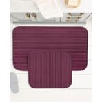 Madame Coco Mathılda 2'li Banyo Paspası - 60 x 100 + 50 x 60 cm - Bordo