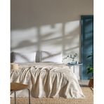 Madame Coco Mathilda King Size %100 Pamuk Karde Düz Pike Takımı - Bej 8684427200353 Ekru