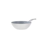 Madame Coco Nano Beyaz Antrasit 28 cm Seramik Wok Tava