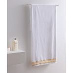 Madame Coco Orsay %100 Pamuk Banyo Havlusu - Beyaz/sarı - 70X140 cm - 70 x 140 cm - Beyaz - Sarı