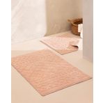 Madame Coco Panier 2'li Pamuklu Banyo Paspası Pudra 60x100 Cm