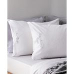 Madame Coco Recy %100 Pamuk 2'li Yastık Kılıfı - Beyaz/Gri - Beyaz - Gri - 50x70