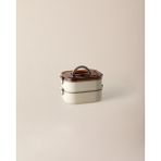 Madame Coco Rily 2 Katlı İçi Çelik Saklama Kabı - Bej - 20 cm