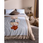 Madame Coco Sanxay Ayı Tek Kişilik %100 Pamuk Ranforce Baskılı Nevresim Takımı - Mavi - 160 x 220 cm