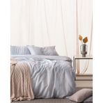 Madame Coco Sarthe Çift Kişilik Coco Crep Baskılı Çarşaflı Nevresim Takımı - Gri - 200 x 220 cm