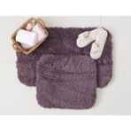 Madame Coco Sheep 2'li 60x100+50x60 cm Koyu Mürdüm Banyo Paspas