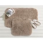 Madame Coco Sheep Banyo Paspası - Toprak - 60 x 100+50 x 60 cm - Kahverengi