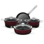Madame Coco Titanium Professional 7 Parça Bordo Tencere Seti