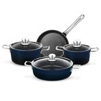 Madame Coco Titanium Professional 7 Parça Lacivert Tencere Seti