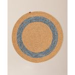Madame Coco Vernal Yuvarlak Kilim - Naturel/mavi - 100 Cm 8684427222683 Çok Renkli