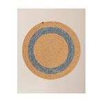 Madame Coco Vernal Yuvarlak Kilim - Naturel/Mavi - 100 cm