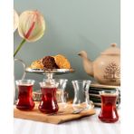 Madame Coco Victorine 6 Adet Şeffaf Cam Çay Bardağı Seti