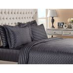 Madame Coco Wissale Çift Kişilik Jakarlı Saten Çarşaflı Nevresim Takımı - 200 x 220 cm - Antrasit