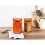 Madame Coco Yuviera Ahşap Kapaklı Amber 1500 ML 2'li Saklama Kabı