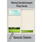 Madame Dower Kancalı Sistem Plisel Perde Krem - Cam Balkon ve Pimapen - Antibakteriyel Ve Toz Tutmaz Kumaş