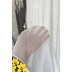 Madame Dower Taç Gossamer Simli Tül Perde 1x3 Sık Pile - Kırışmaz Ütü Gerektirmez - Dökümlü Extra Gramajlı - Beyaz - 300 x 190 cm