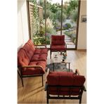 Madame Home Bordo Begonvil Balkon, Bahçe - Metal Kanepe Koltuk Takımı 3+1+1 + Sehpa