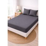 Madame Home Ranforce Çift Kişilik Lastikli Çarşaf Takımı %100 Pamuk 160X200 & 180X200 +30 cm Köşe Derinliği 2 Yastık Kılıfı - Antrasit - 160*200