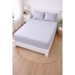 Madame Home Ranforce Çift Kişilik Lastikli Çarşaf Takımı %100 Pamuk 160X200 & 180X200 +30 cm Köşe Derinliği 2 Yastık Kılıfı - Gümüş Grisi - 180*200