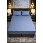Madame Home Ranforce Çift Kişilik Lastikli Çarşaf Takımı %100 Pamuk 160X200 & 180X200 +30 cm Köşe Derinliği 2 Yastık Kılıfı - Mavi - 160*200